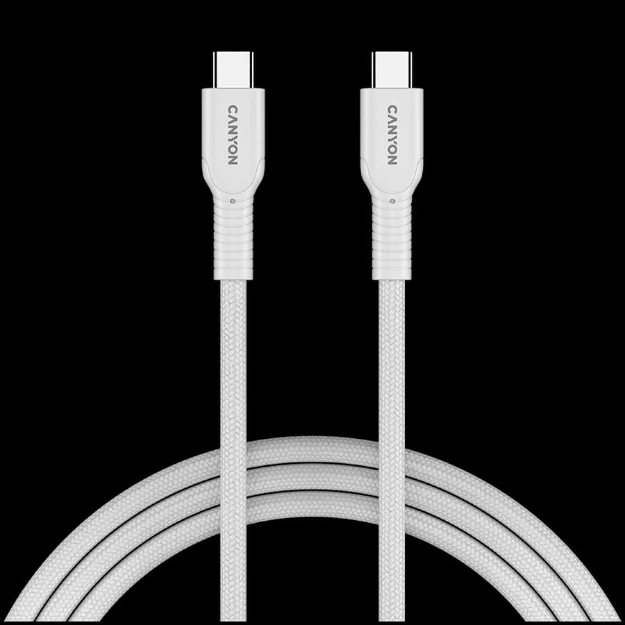 CANYON cable OnWire 60CL C-C 60W COLOR Braided 1m White