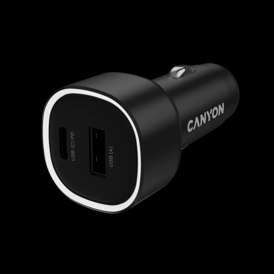 CANYON car charger OnDrive 85 PD 85W USB-A+USB-C Black