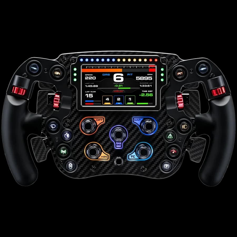 SIMAGIC FX Pro Steering Wheel with Color Screen ,Full Carbon Fiber, Six Paddles, QR50 Included. S203