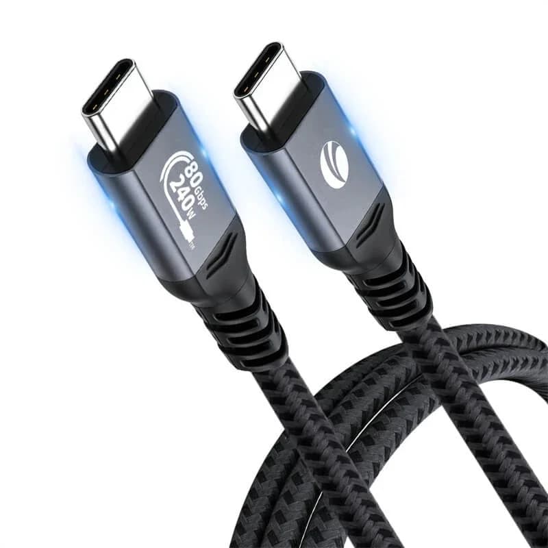 VCom кабел Cable Thunderbolt 5 / USB4 - USB-C 80Gbps PD240W 0.6m Black - CU584M-0.6m