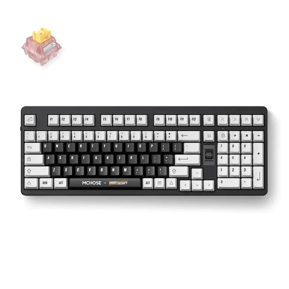 MCHOSE геймърска механична клавиатура Wireless Gaming Mechanical Keyboard UT98 Classic Therapy - Silent Peach V3 Switch [Linear] (English US)