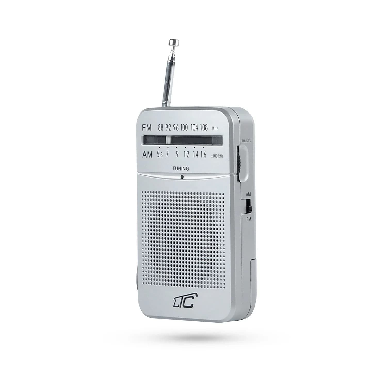 LTC portable pocket radio LEGA, AM/FM, mini jack, silver