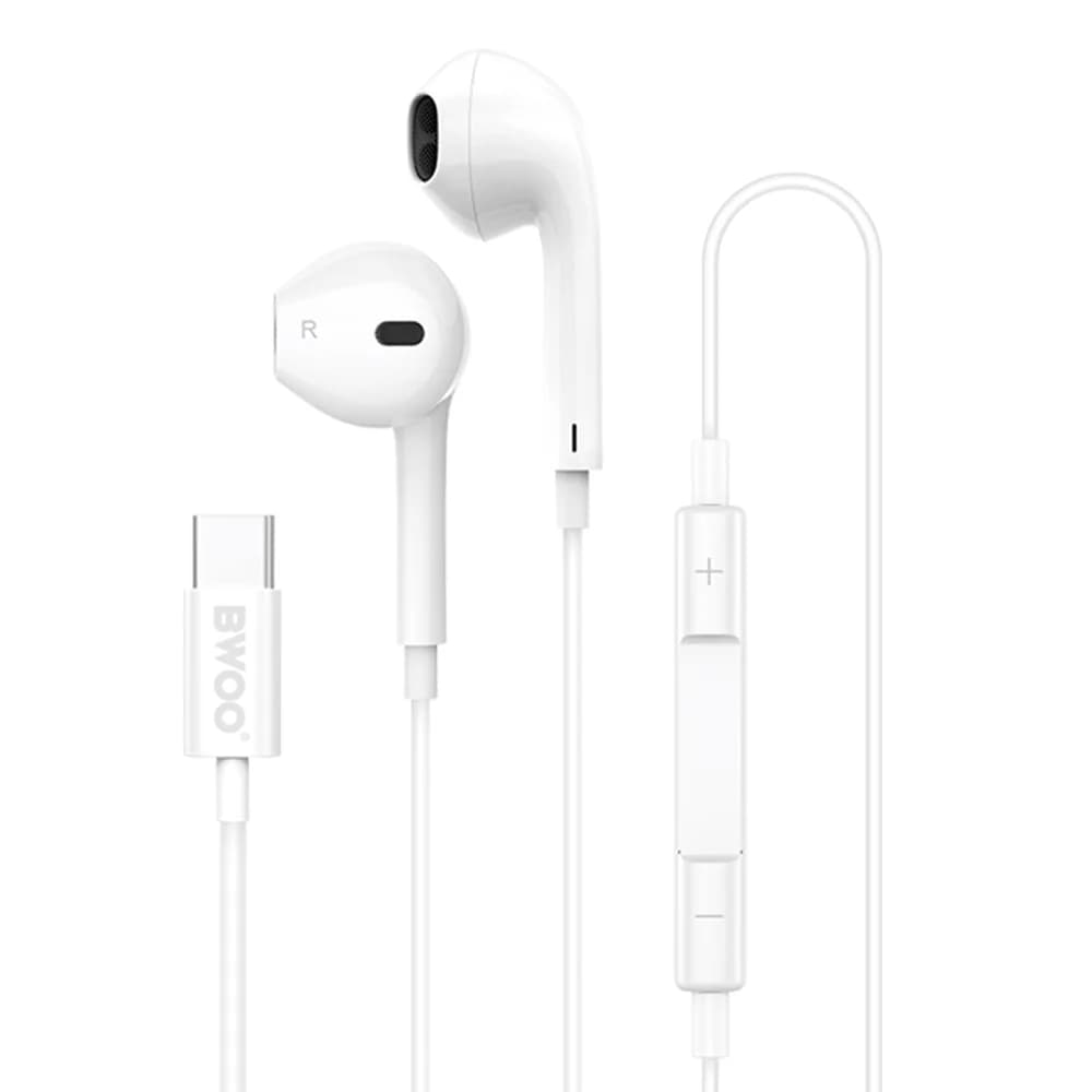 BWOO wired earphones HF175 USB-C digital interface white