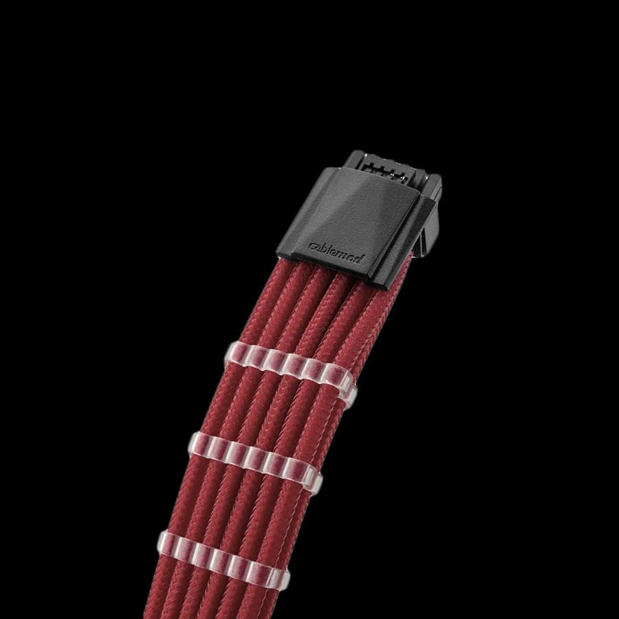 CableMod E-Series Pro ModMesh Sleeved 12VHPWR PCI-e Cable for Super Flower Leadex Platinum / Platinum SE / Titanium / V Gold Pro / V Platinum Pro, EVGA G7 / G6 / G5 / G3 / G2 / P2 / T2 (Blood Red, Nvidia 4000 series, 16-pin to Dual 8-pin, 600mm)