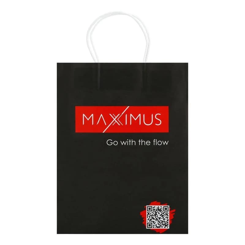 PAPER BAG MAXXIMUS BLACK 21x11x27CM