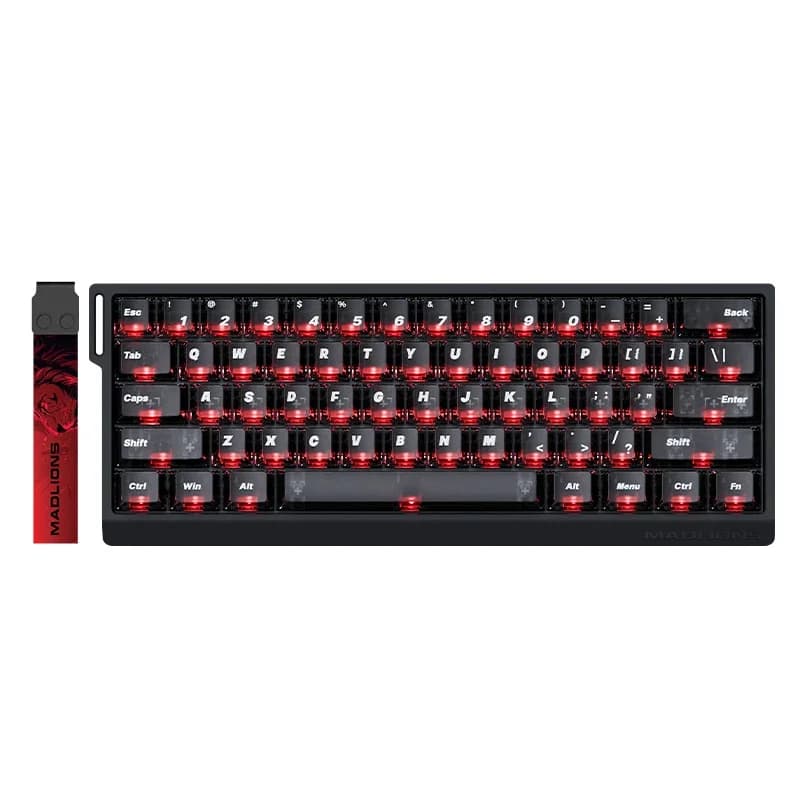 Madlions професионална геймърска механична клавиатура Professional Gaming Mechanical Keyboard MAD 60 HE Flagship V2 - 8K, Magnetic Amber Pro Switches - Black