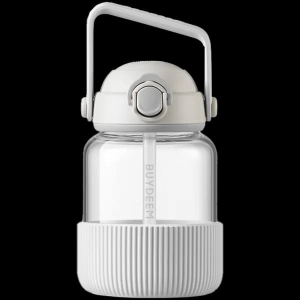 BUYDEEM Pop-Up Straw Glass Bottle 800 ml, model DG78, color Oat White
