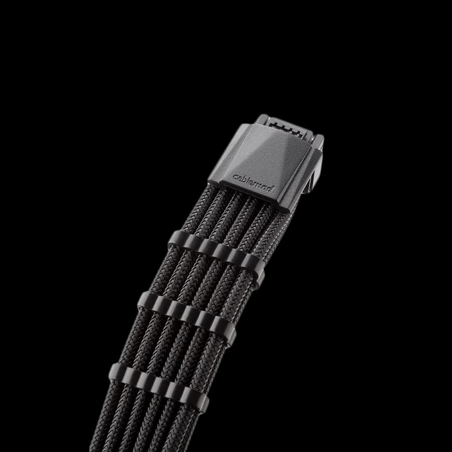 CableMod E-Series Pro ModMesh Sleeved 12VHPWR PCI-e Cable for Super Flower Leadex Platinum / Platinum SE / Titanium / V Gold Pro / V Platinum Pro, EVGA G7 / G6 / G5 / G3 / G2 / P2 / T2 (Black, Nvidia 4000 series, 16-pin to Dual 8-pin, 600mm)