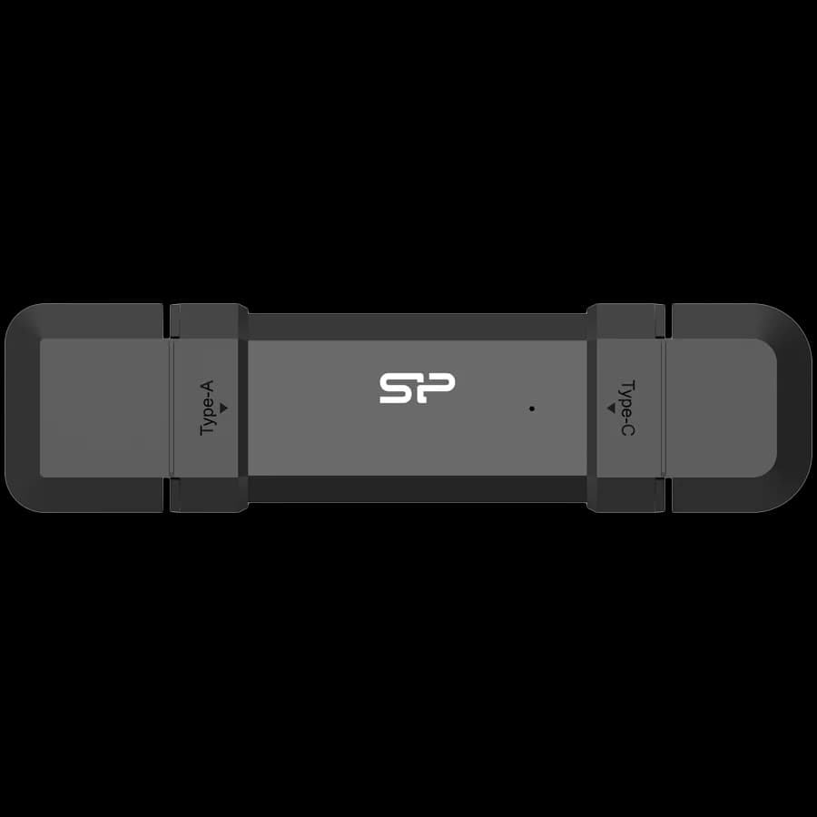 Silicon Power 1TB DS72 Dual USB-C/USB 3.2 Gen 2, Portable External SSD, Steam Deck and iPhone 15 Pro, R/W: up to 1050MB/s; 850MB/s, Black
