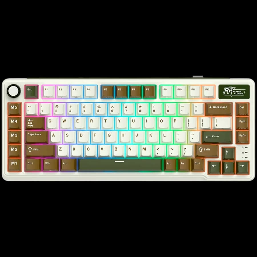 ROYAL KLUDGE RK L75 Palm Green Gaming Keyboard Cream switch