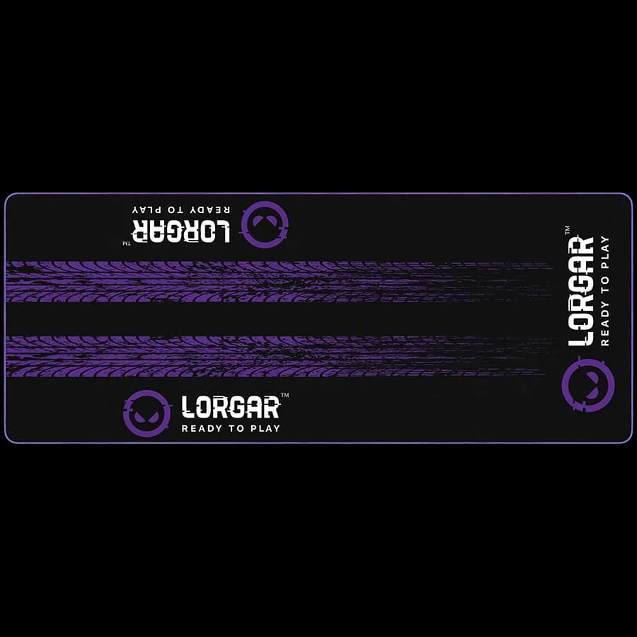 LORGAR RX1FM, Sim Racing Floor Mat Advanced, Stitched edge, 1,700X700X3 mm, Black/purple