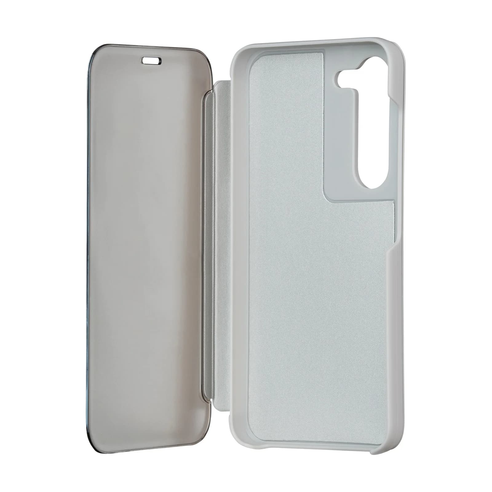Fold Mirror View Case for Samsung Galaxy A14 4G / A14 5G silver