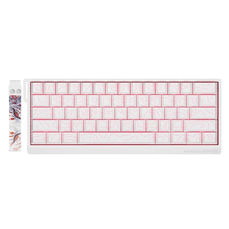 Madlions професионална геймърска механична клавиатура Professional Gaming Mechanical Keyboard MAD 60 HE Flagship V2 - 8K, Magnetic Amber Pro Switches - White