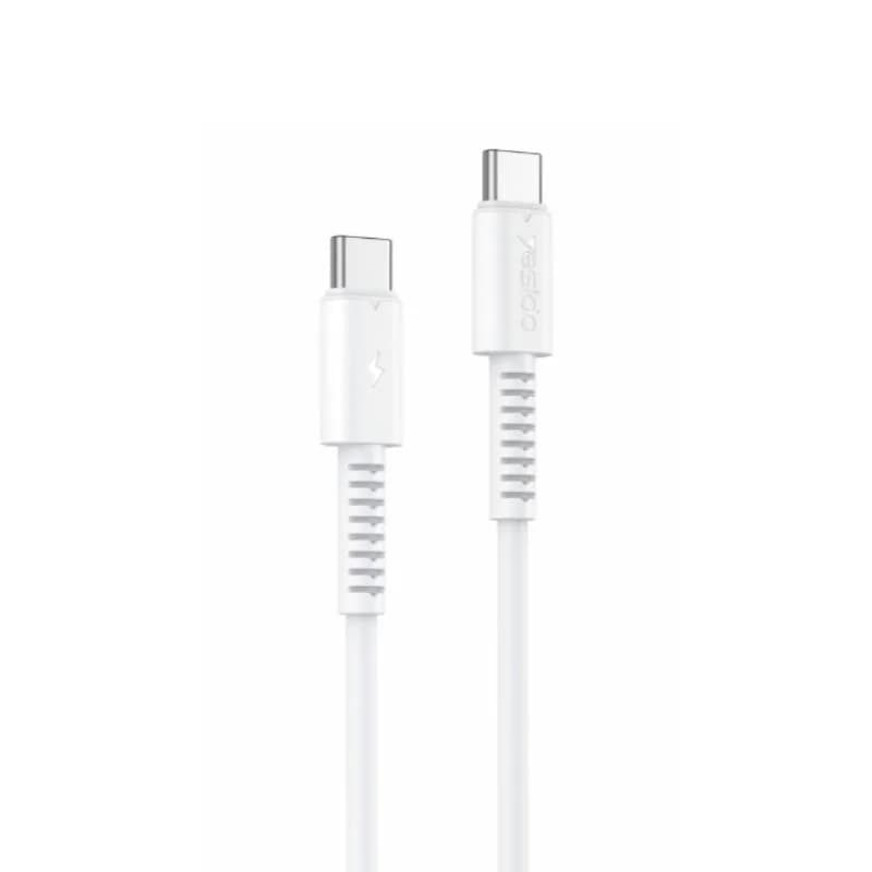 YESIDO CABLE CA154 PD 60W TYPE-C/TYPE-C 1M PVC 3A WHITE