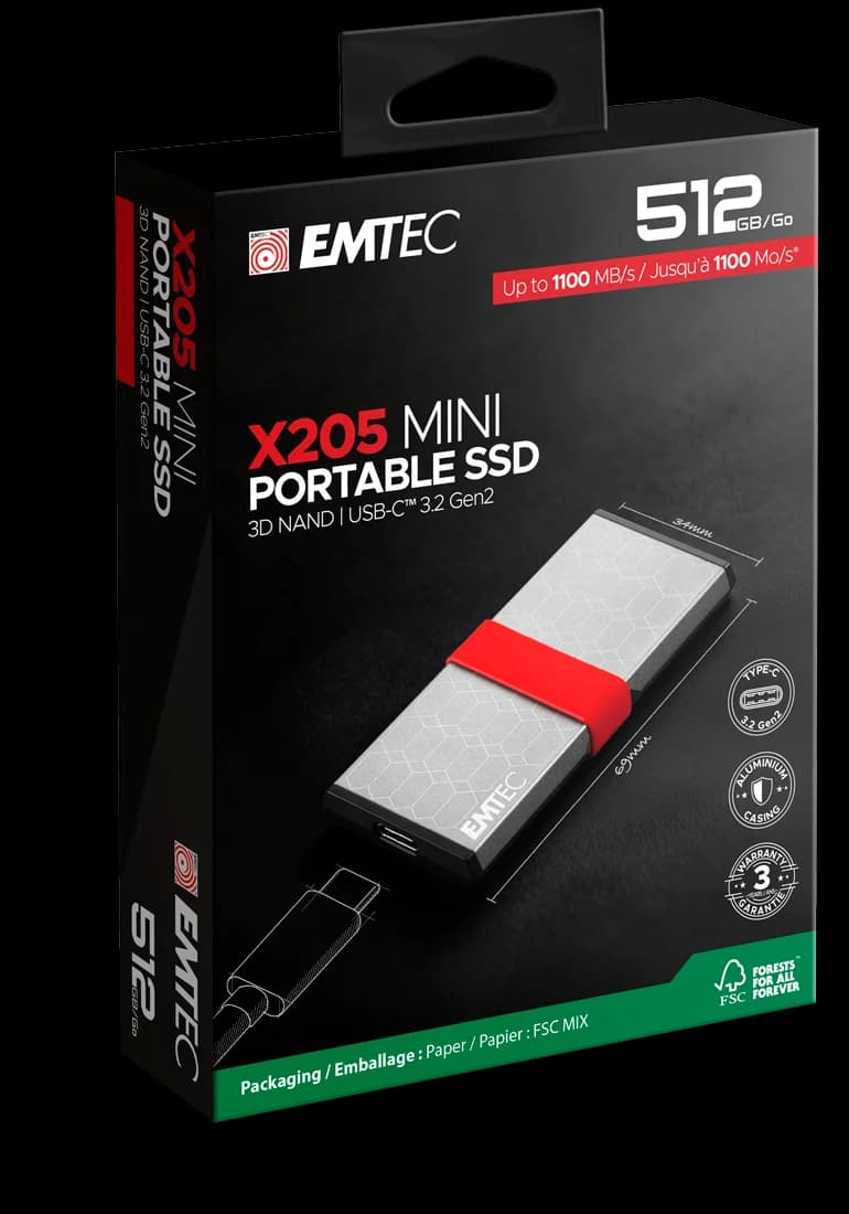 EMTEC EXT SSD X205 512G /USB-C