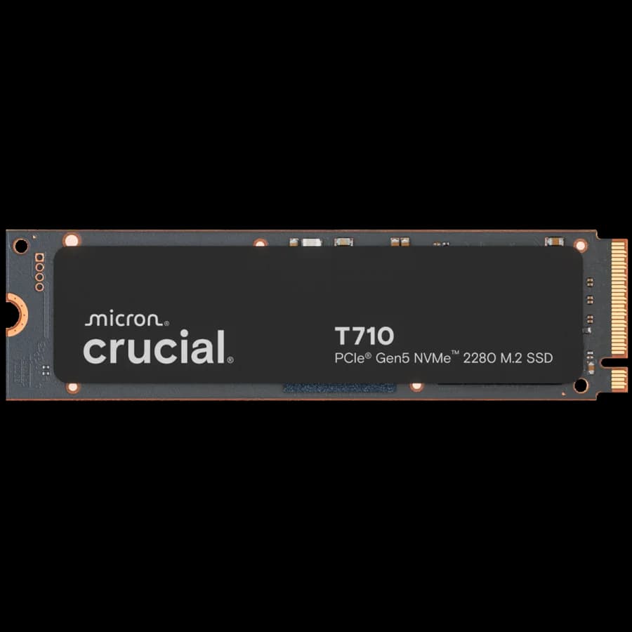 CRUCIAL T710 2TB PCIe Gen5 NVMe M.2 2280 SSD up to 14500 MB/s read and 13800 MB/s write