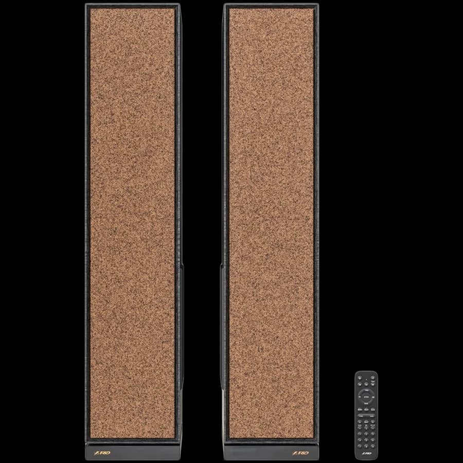 F&D T-68X 2.0 Floorstanding Speakers, 140W RMS ( 70Wx2), 1'' Tweeter + 4'' Speakers + 8'' Subwoofer for each channel, BT 5.3/Optical/COAXIAL/AUX/USB/Karaoke function/LED Display/Remote control/Microphone/Wooden, Touch buttons, Black