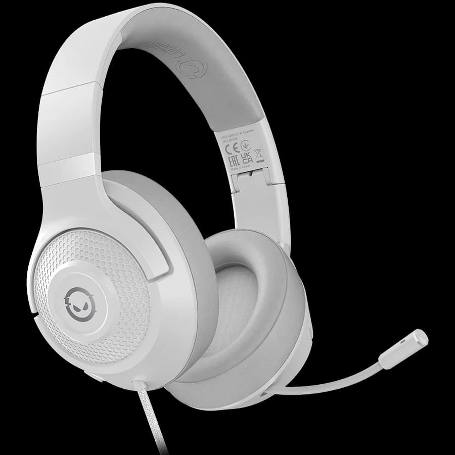 LORGAR Noah 101, Gaming headset with microphone, 3.5mm jack connection, cable length 2m, foldable design, PU leather ear pads, size: 185*195*80mm, 0.245kg, white