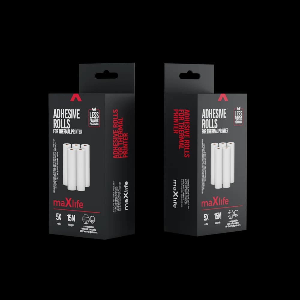 Maxlife adhesive roll set for thermal printer