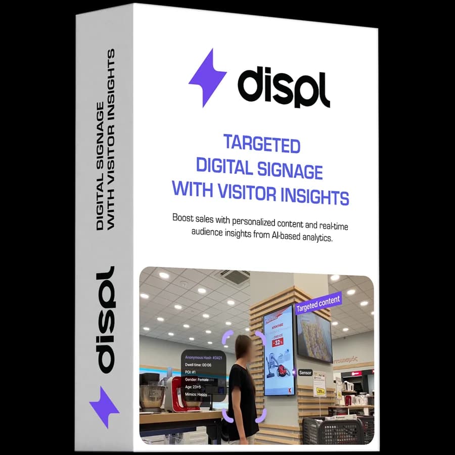 Displ, Targeted Digital Signage with Visitors Insights, 1 year license