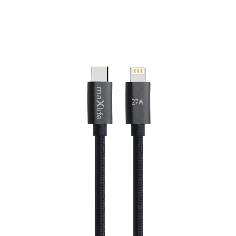 Maxlife MXUC-12 cable USB-C - Lightning 3,0 m 27W black