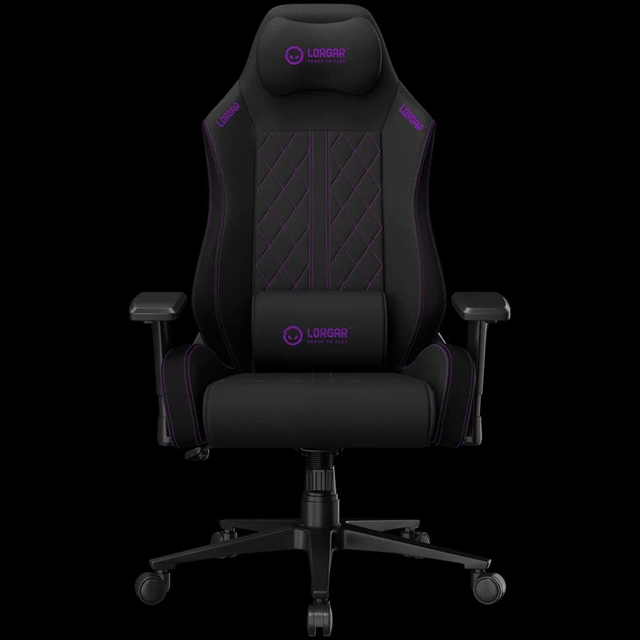 LORGAR CHA41, Ergonomic Gaming Chair Advanced, premium anti-stain fabric, Black/purple