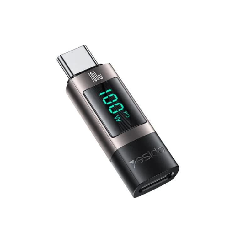 YESIDO OTG ADAPTER GS24 TYP-C/TYPE-C LED 100W BLACK