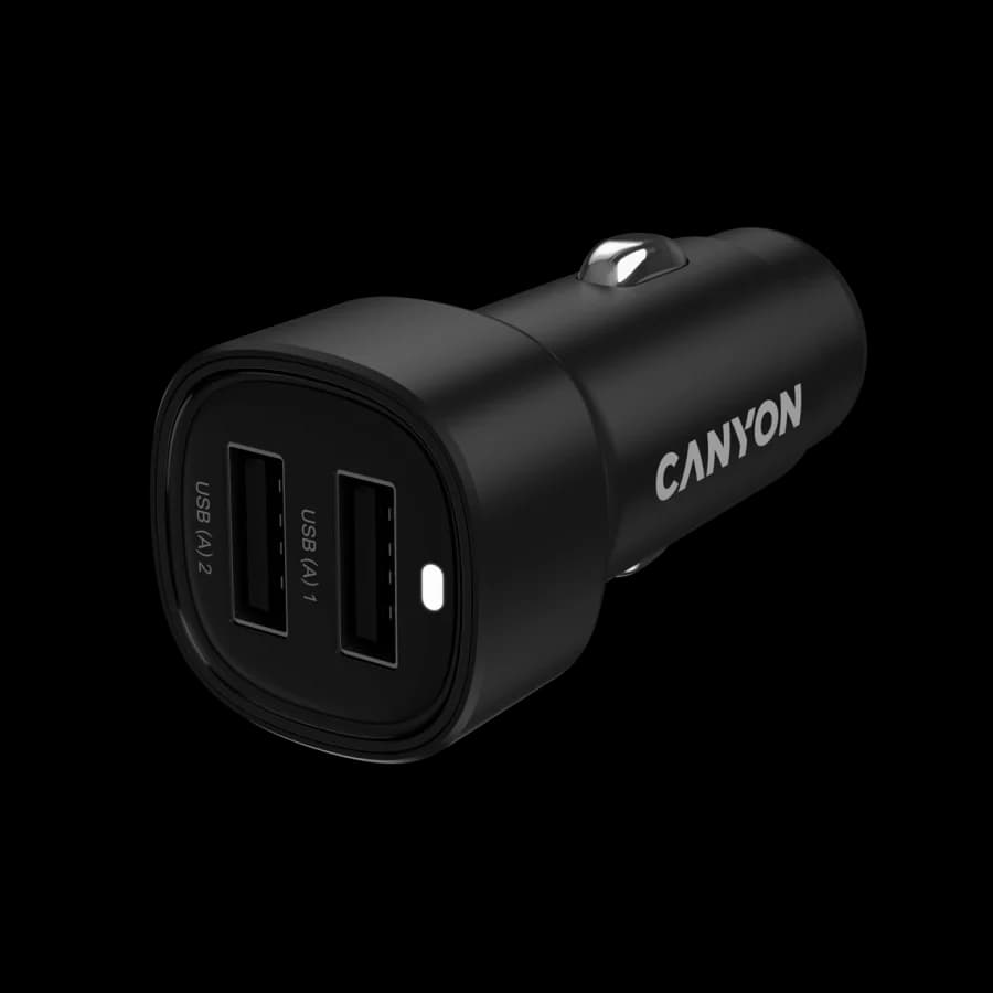 CANYON car charger OnDrive 24 24W 2xUSB-A Black
