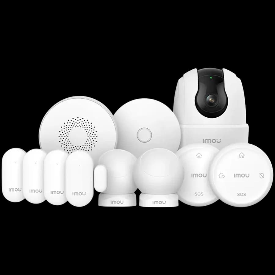 Imou Alarm Kit 3, 1-ZG2 gateway, 2-Motion sensor ZP1, 4-door window sensors ZD1, 1-Alarm Siren ZR1, 2-Remote control ZB1, 1-RANGER 2C 3MP