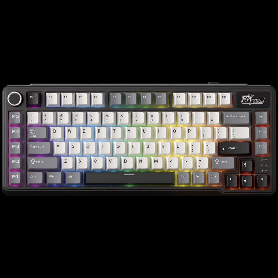 ROYAL KLUDGE RK L75 Knight Black Gaming Keyboard Cream switch
