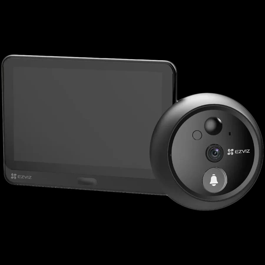 Ezviz HP4 Wi-Fi Doorbell + 4.3"Display, 1/3" Progressive Scan CMOS, 2.0mm @F2.2, visual angle (diagonal)155°, H.265, 15fps, 1920 x 1080, Two-way talk, IR up to 3m, 4600 mAh battery, micro SD (max. 512 GB), indoor.