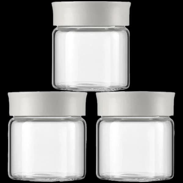 BUYDEEM Glass storage box 200ml x3, model CS1001, color Nordic Grey