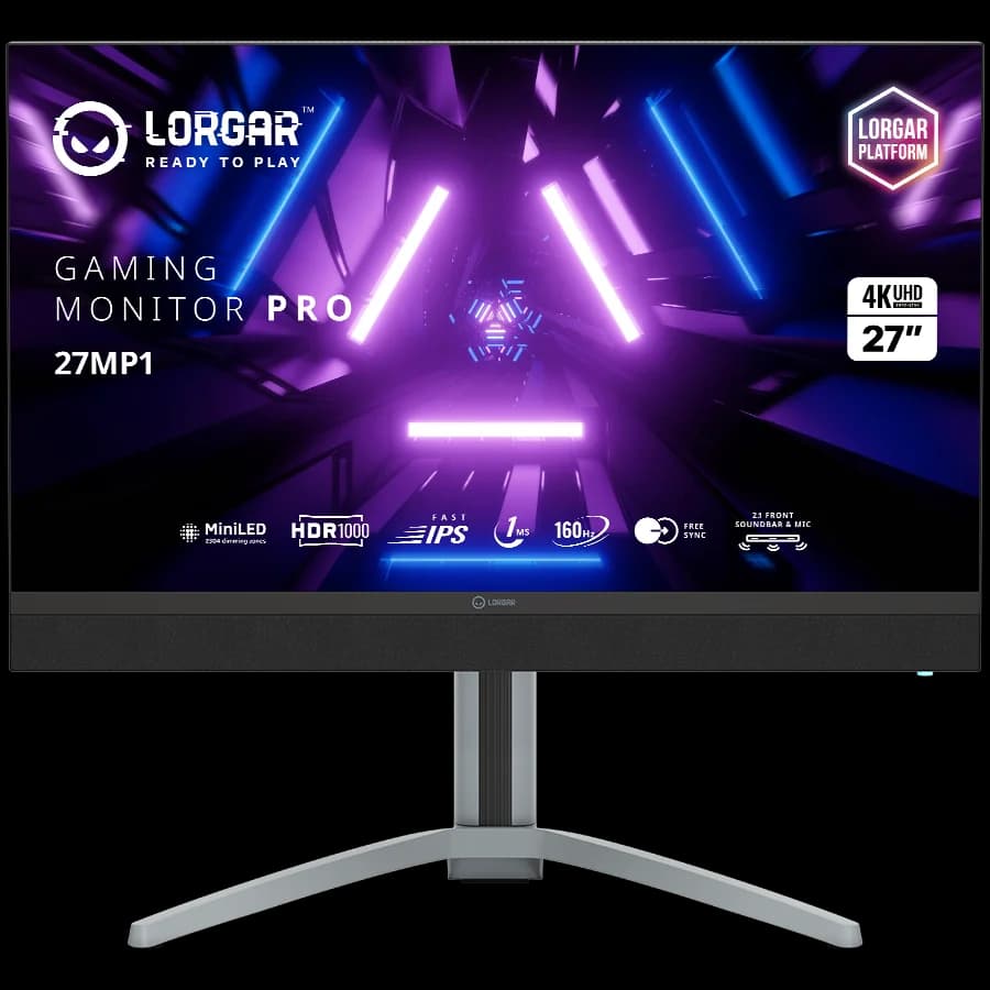 LORGAR 27MP1, UHD MiniLED Gaming Monitor Pro, 27'' (3840*2160) fast IPS flat monitor, black/milky grey