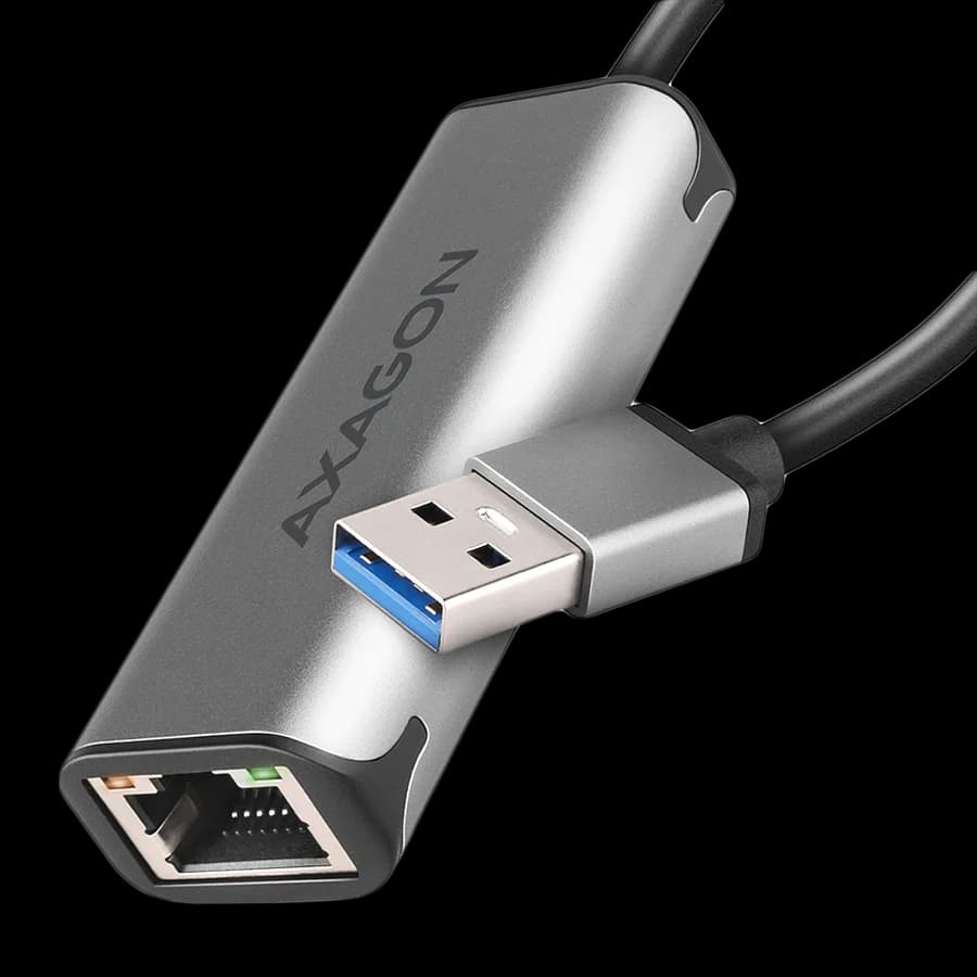 Axagon ADE-25R SUPERSPEED USB-A 2.5 GIGABIT ETHERNETCompact aluminum USB-A 3.2 Gen 1 2.5 Gigabit Ethernet 10/100/1000/2500 Mbit adapter with automatic installation.