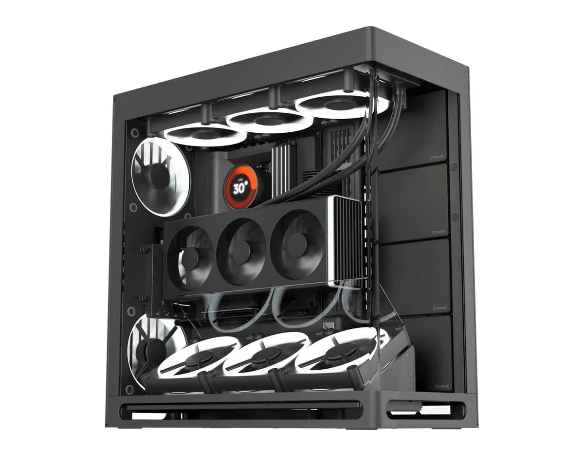 HAVN кутия Case E-ATX - HS 420 VGPU Edition Black - PCIe Gen 5 riser included