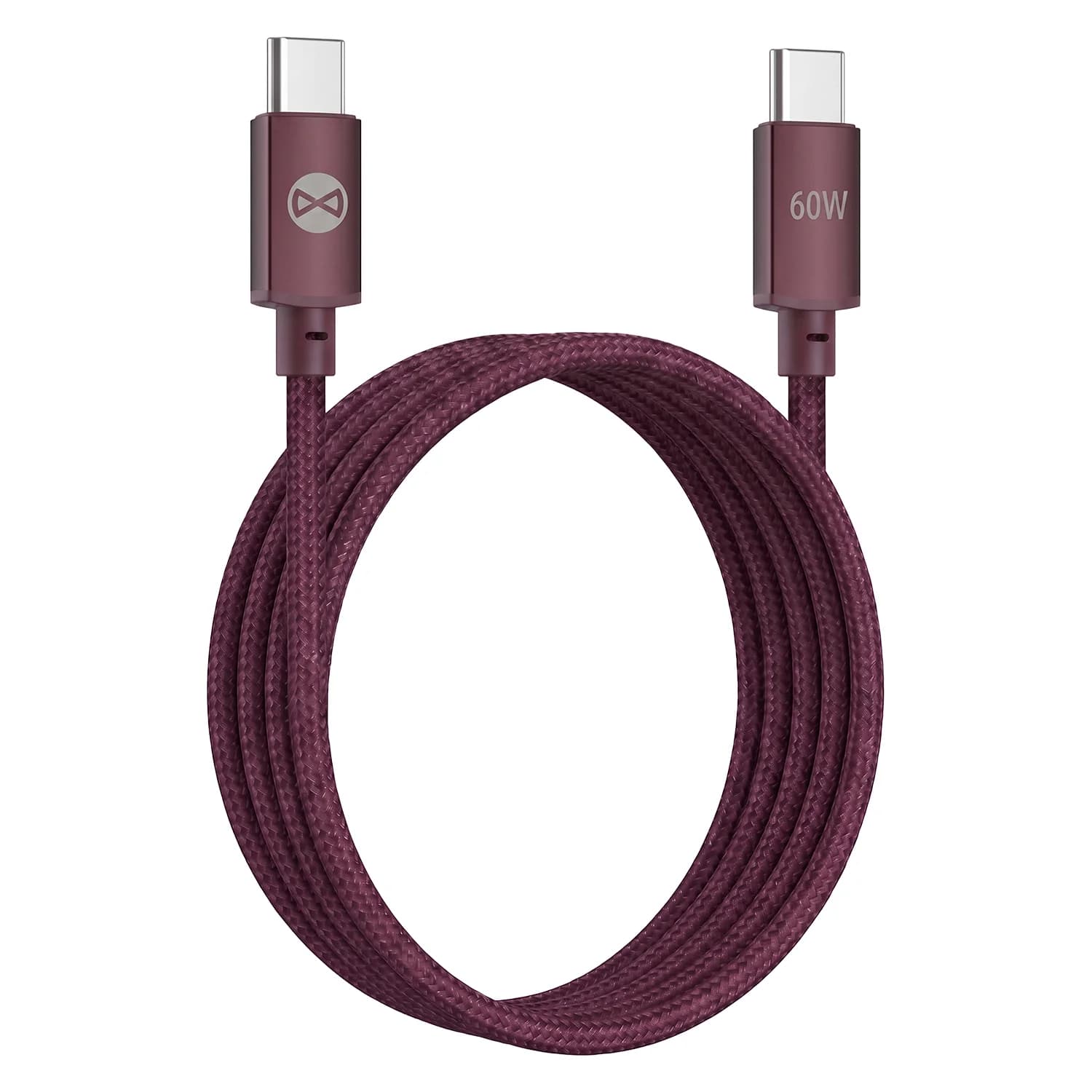 Forever Vibe cable USB-C - USB-C 1,0 m 60W burgundy