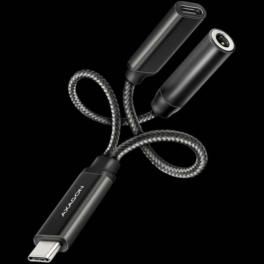 AXAGON ADA-HCPD USB-C to 3.5mm jack - Hi-Res DAC audio adapter, 384kHz/32bit, PD 60W 3A