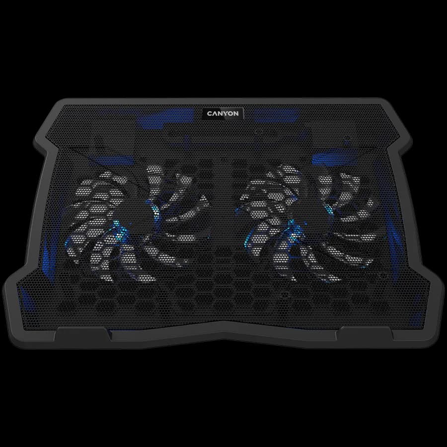CANYON NS03, Cooling stand dual-fan with 2x2.0 USB hub, support up to 10”-15.6” laptop, ABS plastic and iron, Fans dimension:125*125*15mm(2pcs), DC 5V, fan speed: 800-1000RPM, size:340*265*30mm, 435g
