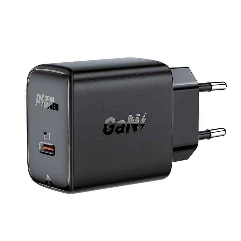 Acefast Универсално зарядно за стена Charger Wall GaN PD30W - A21 - USB-C x 1, Black
