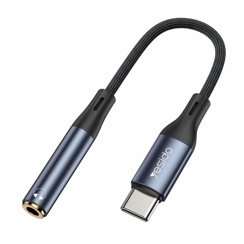 YESIDO AUDIO CABLE YAU38 TYPE-C/3,5mm AUX FEMALE 12CM BLACK