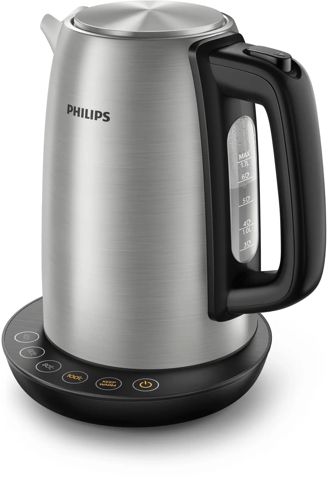 Philips Електрическа кана Avance Collection, регулиране на температурата Metal, 1, 7 л, Кап