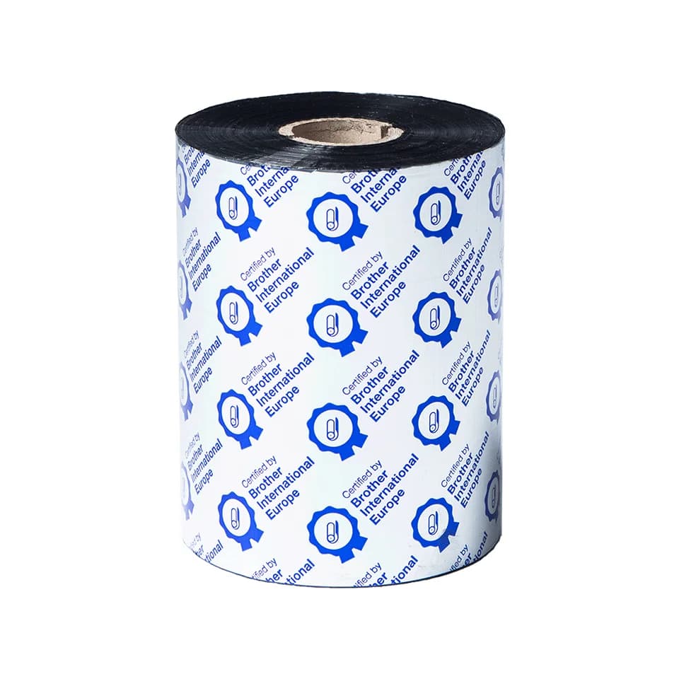 BROTHER Black ribbon standard wax/resin 110mm x 600m Sold in 6-pack