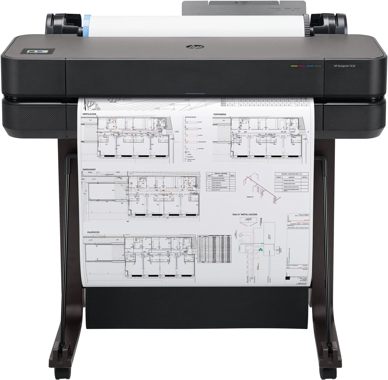HP DesignJet T630 24inch LFP 2025 Colour Ink-Jet A1 ANSI D Roll 61cm 2400x1200dpi 0.5 min/page USB LAN Wi-Fi