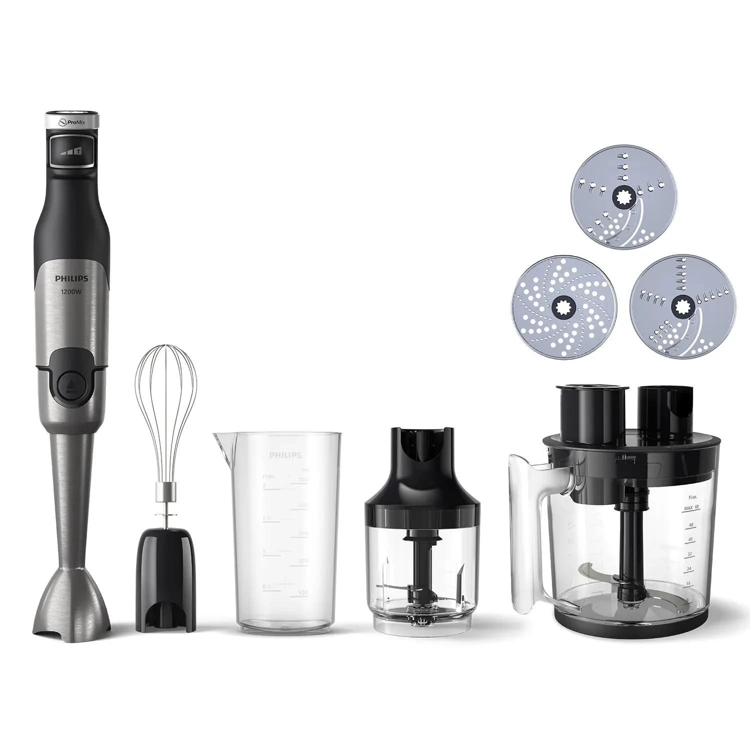 PHILIPS Hand blender Серия 5000 ProMix 1200W Кухненски робот чопър телена бъркалка