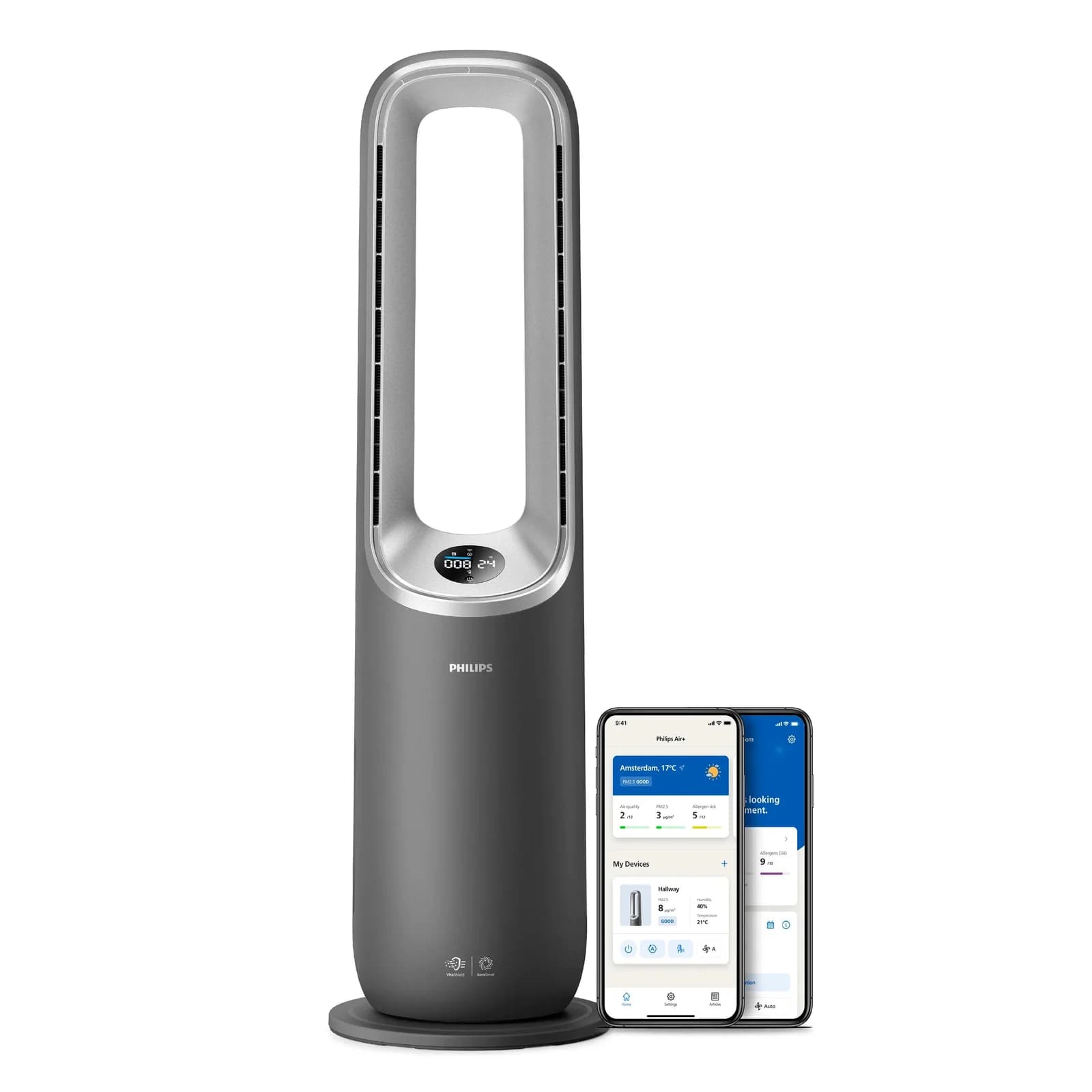 PHILIPS Пречиствател на въздуха вентилатор и отоплителен уред 3 в 1 Пречиства стаи с размер до 70 m2