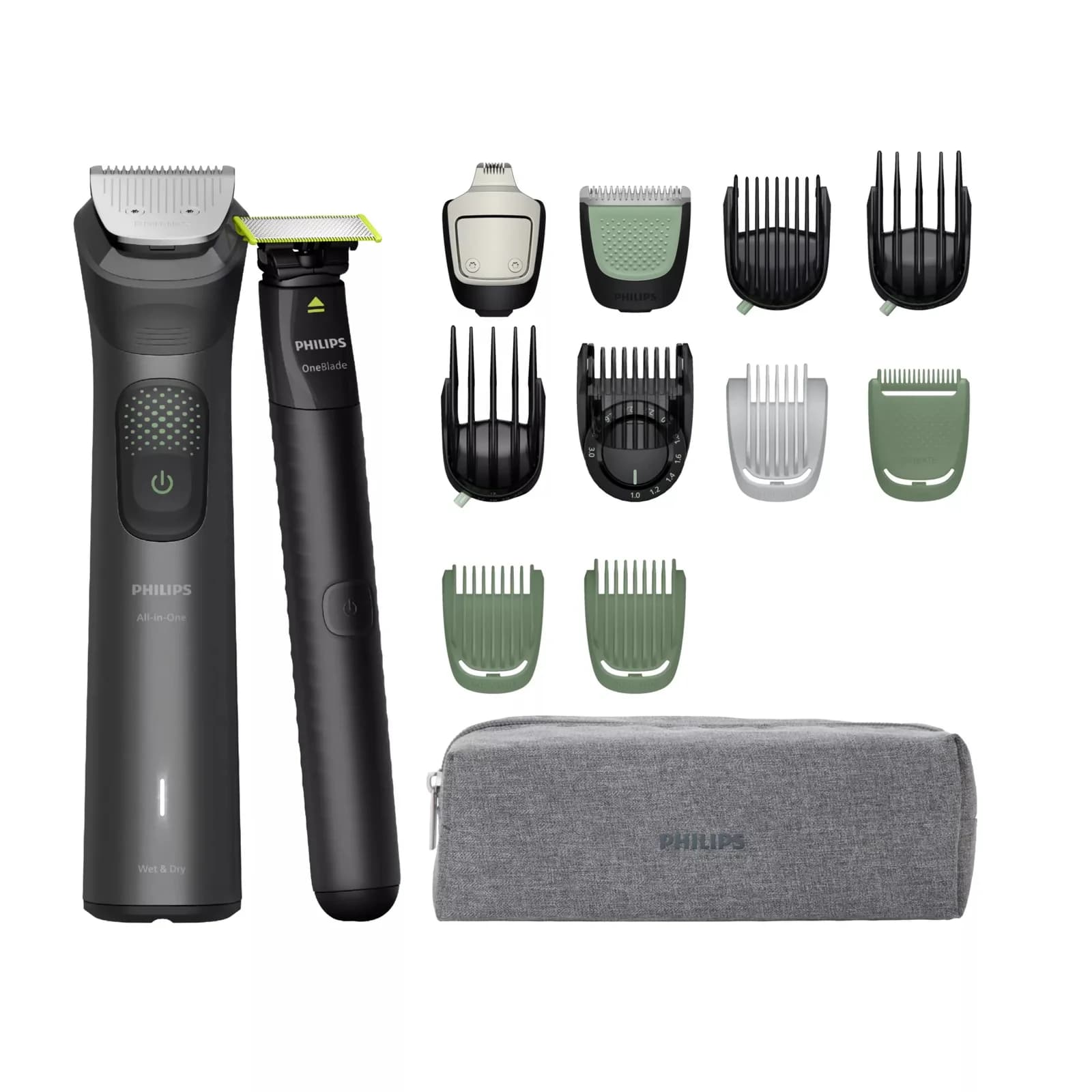 PHILIPS All-in-One Trimmer series 9000 15в1 време на безжична работа до 120мин / 60 зареждане + One Bllade