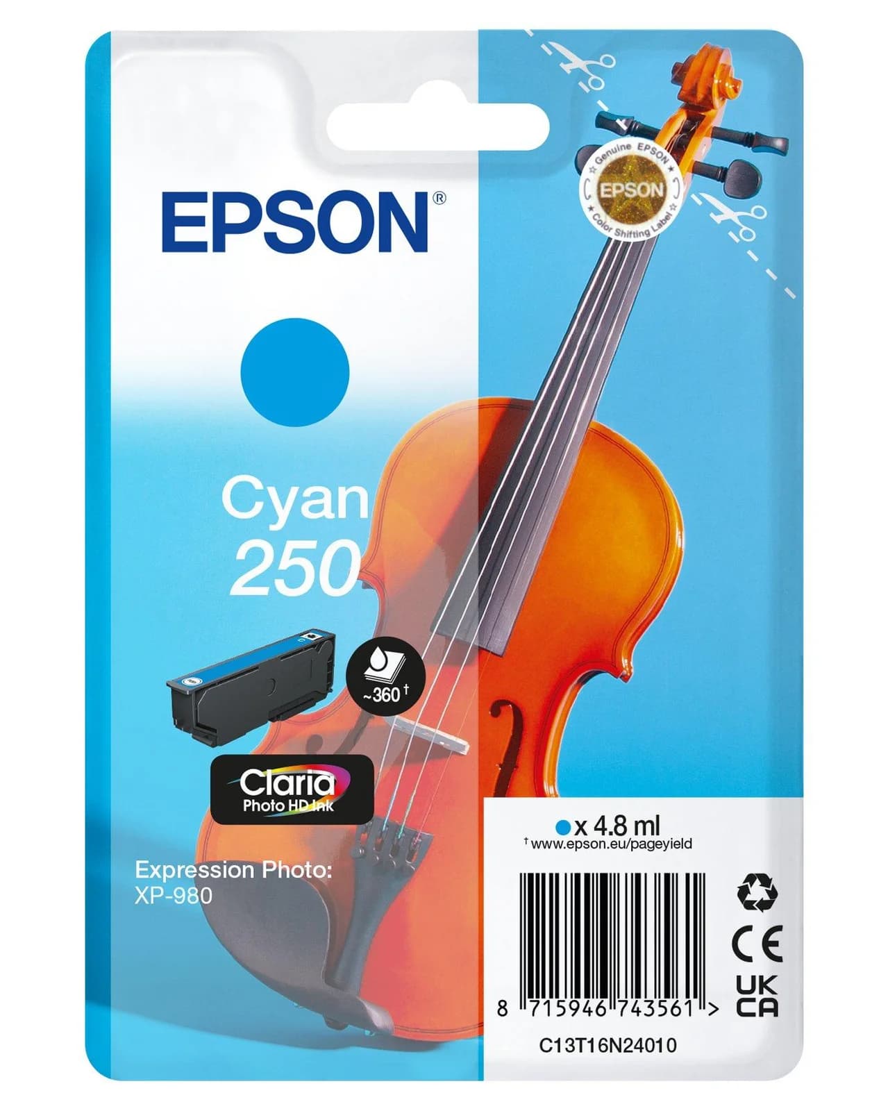 EPSON Singlepack Cyan 250 ink