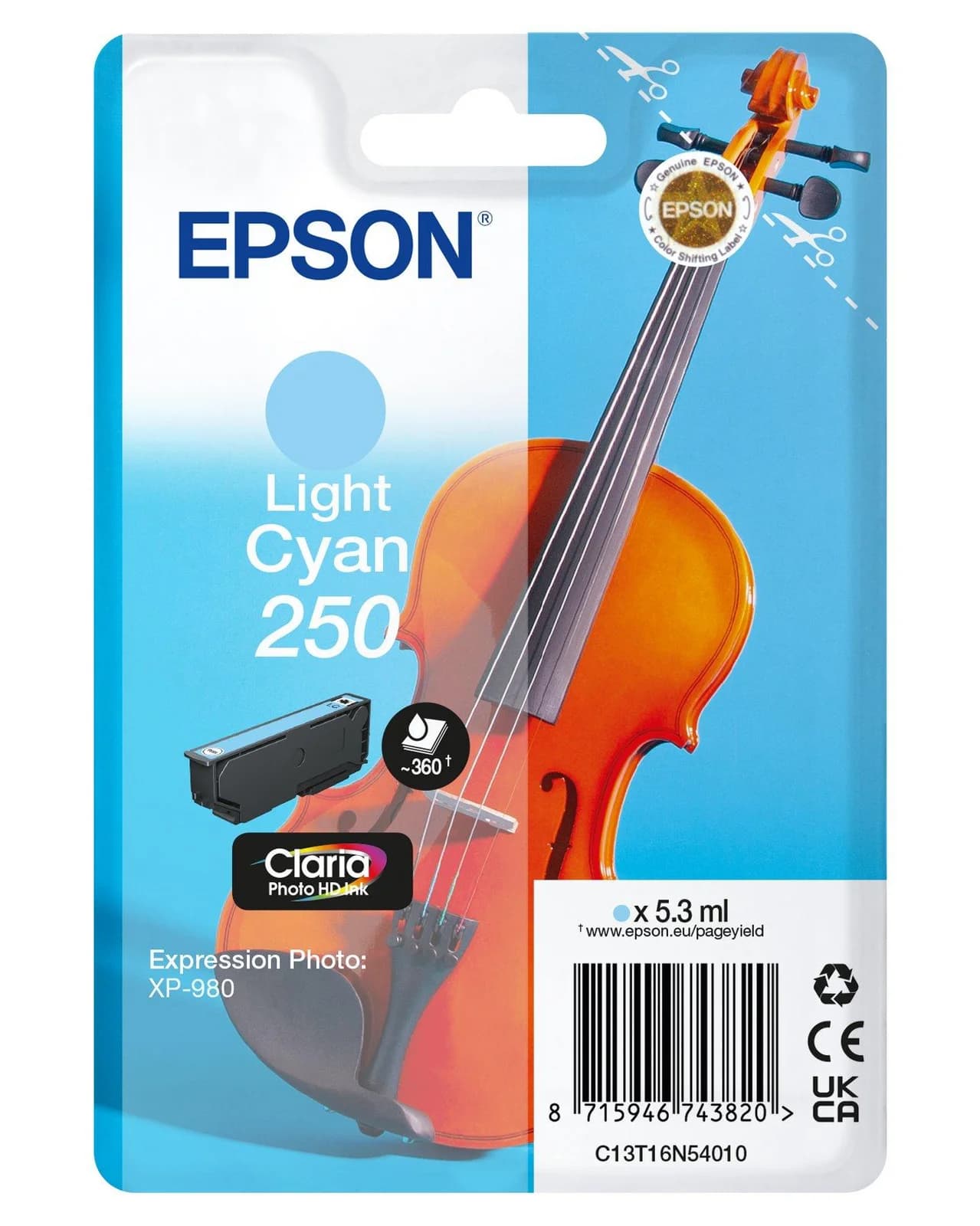 EPSON Singlepack Light Cyan 250 ink