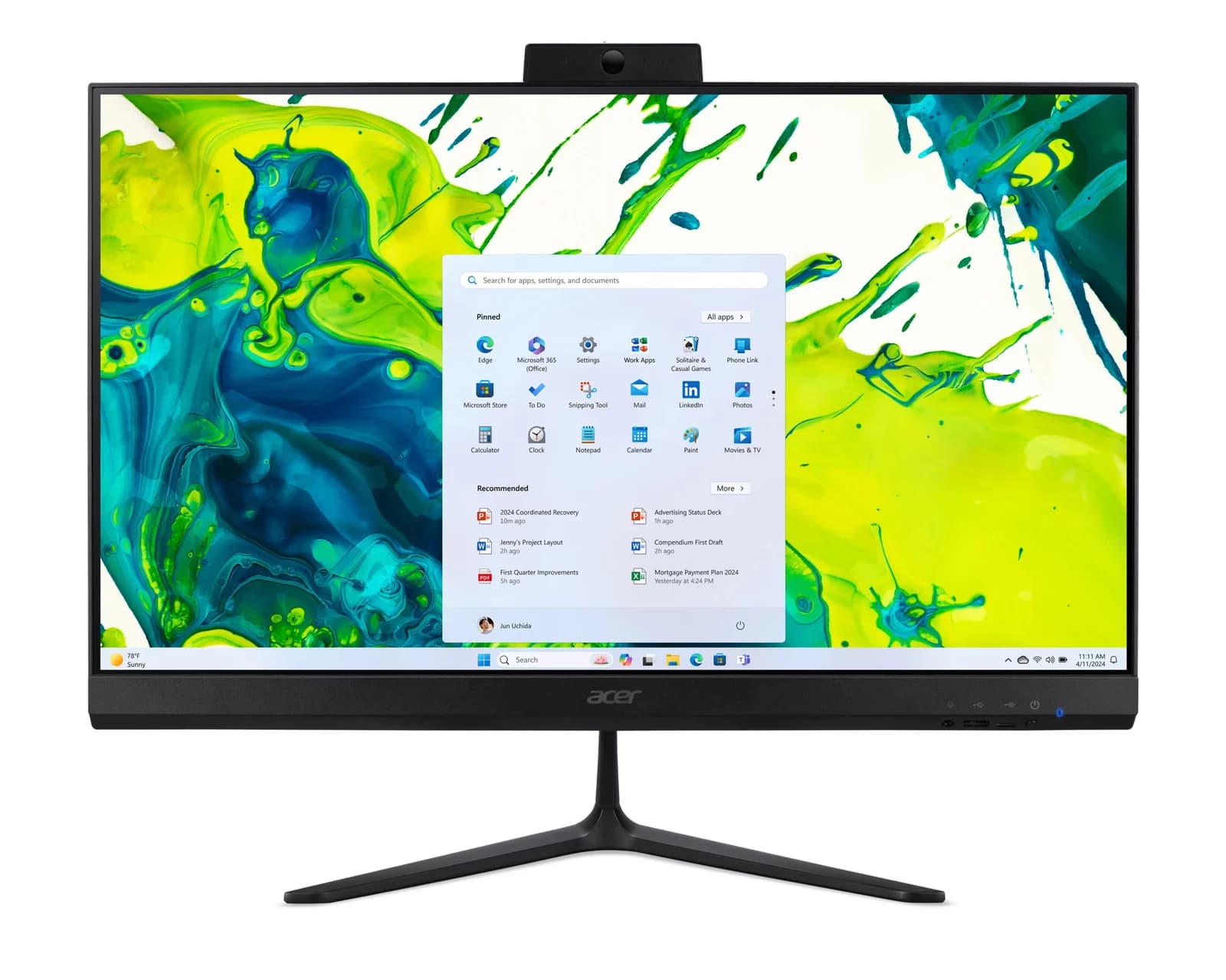 ACER Aspire AiO C24-B AMD Ryzen 3 5400U 23.8inch FHD 16GB 512GB NoOS