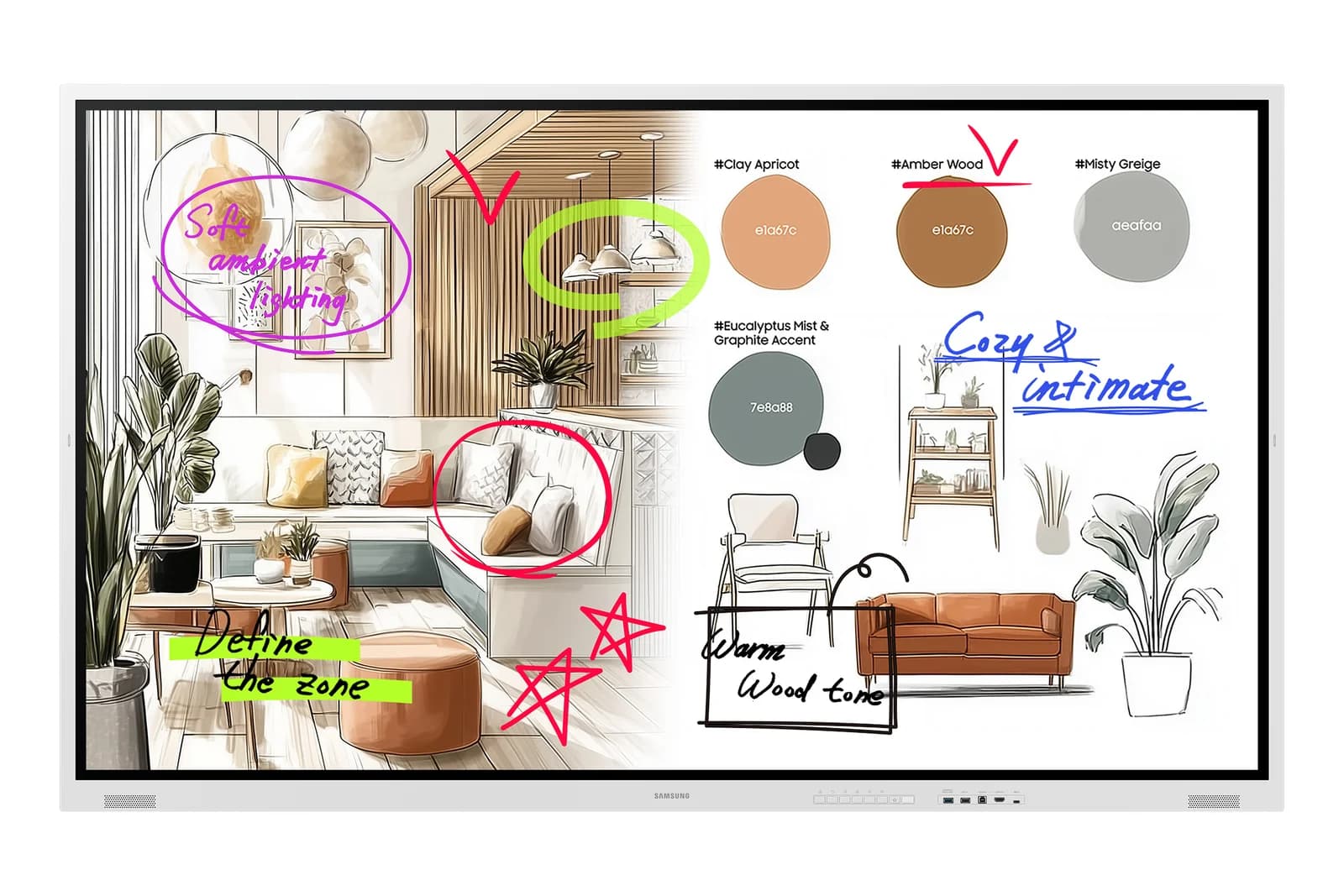 SAMSUNG FLIP 5 PRO WM75FX 75inch Tactile Infrared 20p UHD 3840x2160 16:9 350 without glass 16/7 from the mate